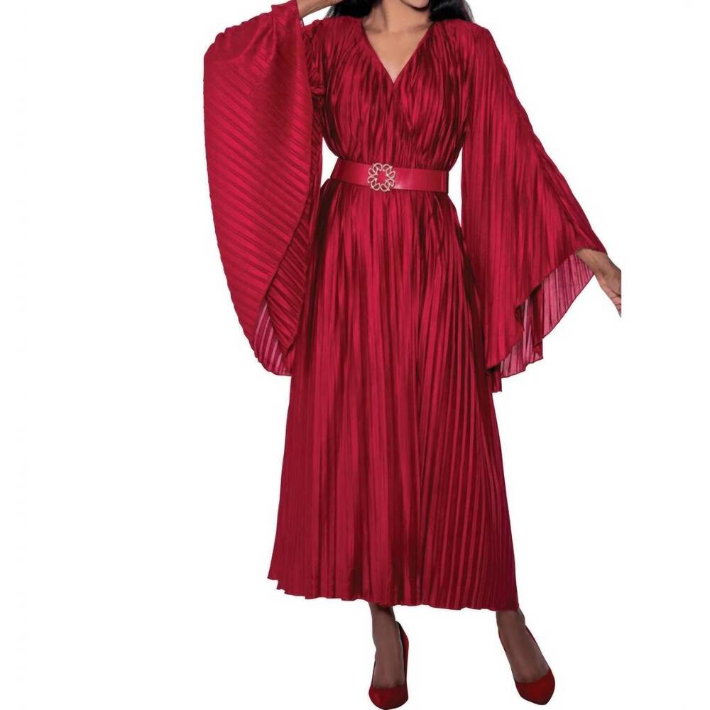 NEW DORINDA CLARK COLE queenly grace belted dress in red